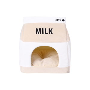 Latipaw Cama tipo Cueva con Diseño Cartón de Leche para Gato, Beige Latipaw Cama tipo Cueva con Diseño Cartón de Leche para Gato, Beige