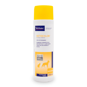 Virbac Ketochlor SIS Shampoo Terapéutico Limpiador y Antiséptico para Perro y Gato, 250 ml Virbac Ketochlor SIS Shampoo Terapéutico Limpiador y Antiséptico para Perro y Gato, 250 ml