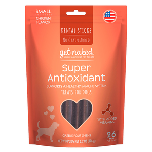 Get Naked Sticks Dentales + Antioxidantes para Perro Adulto Raza Pequeña, 175 g Get Naked Sticks Dentales + Antioxidantes para Perro Adulto Raza Pequeña, 175 g