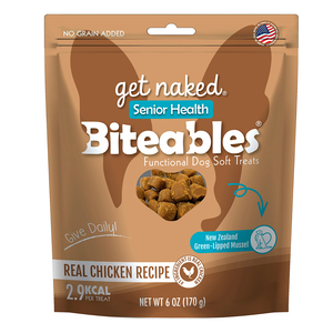 Get Naked Biteables Premios Funcionales Formula Soporte para Perro Senior Receta Pollo, 170 g Get Naked Biteables Premios Funcionales Formula Soporte para Perro Senior Receta Pollo, 170 g