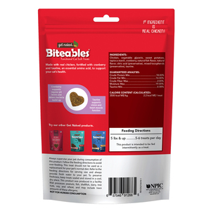 Get Naked Biteables Premios Funcionales Salud Digestiva Receta Pollo y Mariscos para Gato, 85 g