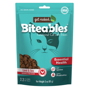 Get Naked Biteables Premios Funcionales para Salud Inmune Receta Atún y Pollo para Gato, 85 g Get Naked Biteables Premios Funcionales para Salud Inmune Receta Atún y Pollo para Gato, 85 g