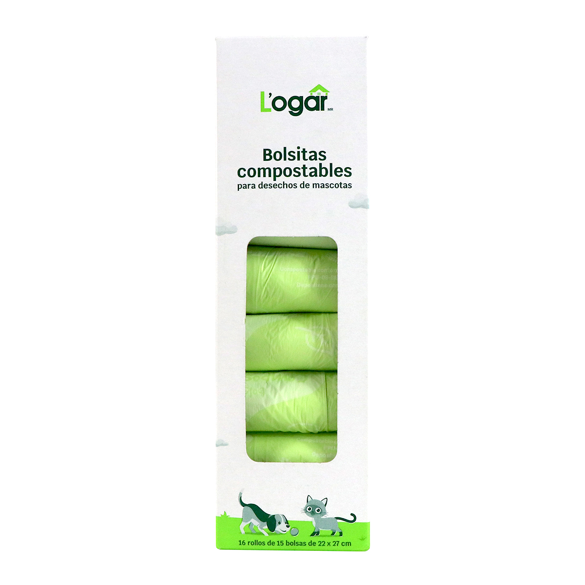 L'ogar Bolsas Compostables para Desechos de Perro, 240 Bolsas