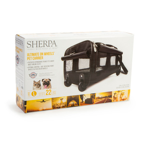 Sherpa Ultimate On Wheels Transportadora de Tela con Ruedas Color Negro para Perro/ Gato, Grande
