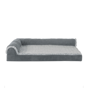 FurHaven Cama Ortopédica Tipo Sillón Tela Suede Color Gris para Perro, Mediano FurHaven Cama Ortopédica Tipo Sillón Tela Suede Color Gris para Perro, Mediano