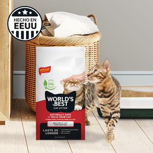 World's Best Unscented Arena Natural Aglutinante Sin Fragancia para Hogares Multigato, 6.8 kg