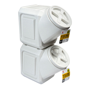 Gamma Plastics Contenedor Apilable Color Blanco para Alimento para Perro, 18 kg