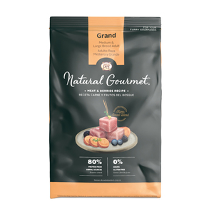 Natural Gourmet Alimento Natural para Perro Adulto Raza Mediana/Grande Receta Carne y Frutos del Bosque, 15 kg