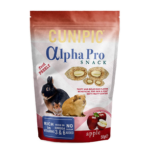 Cunipic Alpha Pro Snack de Manzana para Pequeños Mamíferos, 50 g Cunipic Alpha Pro Snack de Manzana para Pequeños Mamíferos, 50 g
