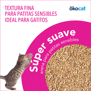 Ökocat Arena Natural Aglutinante Textura Super Suave para Gatito y Senior, 5.5 kg