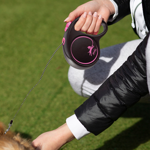 Flexi Black Design Correa Retráctil de Cordón Color Rosa para Perro, X-Chico Flexi Black Design Correa Retráctil de Cordón Color Rosa para Perro, X-Chico