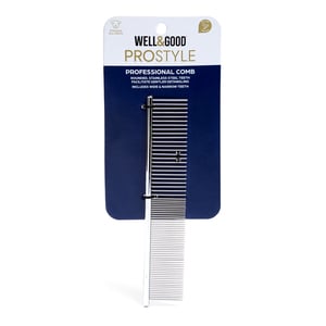 Well & Good ProStyle Peine Metálico Dual para Perro Color Plata Well & Good ProStyle Peine Metálico Dual para Perro Color Plata