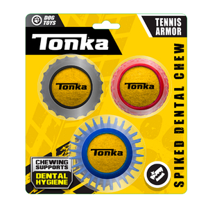 Tonka Set de Pelotas de Tenis con Recubrimiento Dental para Perros, 3 Piezas Tonka Set de Pelotas de Tenis con Recubrimiento Dental para Perros, 3 Piezas