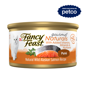 Fancy Feast Gourmet Naturals Alimento Húmedo Tipo Mousse para Gato Adulto Receta Salmón, 85 g