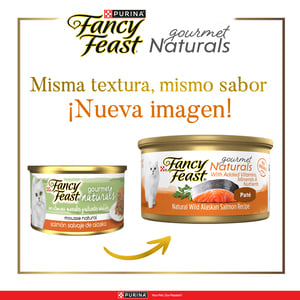 Fancy Feast Gourmet Naturals Alimento Húmedo Tipo Mousse para Gato Adulto Receta Salmón, 85 g Fancy Feast Gourmet Naturals Alimento Húmedo Tipo Mousse para Gato Adulto Receta Salmón, 85 g