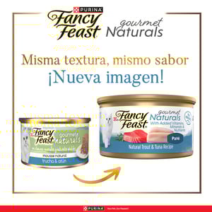 Fancy Feast Gourmet Naturals Alimento Húmedo Tipo Mousse para Gato Adulto Receta Trucha y Atún, 85 g Fancy Feast Gourmet Naturals Alimento Húmedo Tipo Mousse para Gato Adulto Receta Trucha y Atún, 85 g