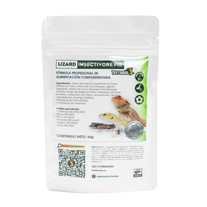 Terraria Formula Lizard Insectívora Pie Suplemento para Lagartos Insectívoros, 60 g