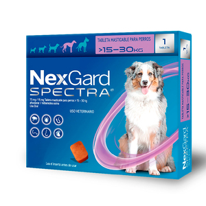 NexGard Spectra Antipulgas Masticable Desparasitante Externo e Interno para Perro, Grande