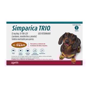 Simparica Trio Masticable Desparasitante Externo e Interno para Perro, 5-10 kg Simparica Trio Masticable Desparasitante Externo e Interno para Perro, 5-10 kg