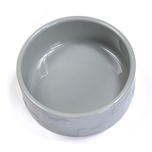 ParkLife Manor Tazón de Cerámica Diseño Huesos Color Gris para Perro, 2 Tazas