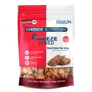 Choice Nutrition Freeze Dried Premio Liofilizado de Hígado Res para Perro, 100 g Choice Nutrition Freeze Dried Premio Liofilizado de Hígado Res para Perro, 100 g