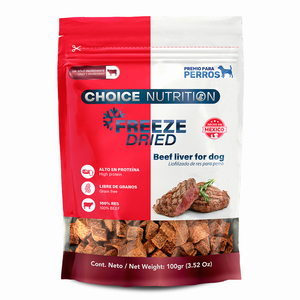 Choice Nutrition Freeze Dried Premio Liofilizado de Hígado Res para Perro, 100 g Choice Nutrition Freeze Dried Premio Liofilizado de Hígado Res para Perro, 100 g