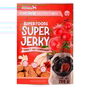 Choice Nutrition Super Jerky Premios de Carne Seca para Perro Adulto Receta Pavo y Arándanos, 200 g Choice Nutrition Super Jerky Premios de Carne Seca para Perro Adulto Receta Pavo y Arándanos, 200 g