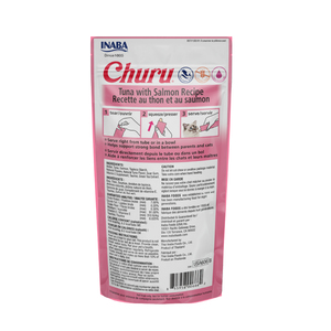 Inaba Churu Premio Cremoso Natural para Gato Todas las Etapas de Vida Receta Atún y Salmón, 1 Paquete