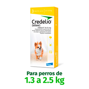 Credelio Masticable Desparasitante Externo con 3 Tabletas para Perro, 1.3 a 2.5 kg