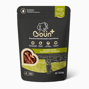 Boün+ Premio Deshidratado Tipo Jerky para Perro Receta Pulmón de Res Valeriana y Colágeno, 120 g Boün+ Premio Deshidratado Tipo Jerky para Perro Receta Pulmón de Res Valeriana y Colágeno, 120 g