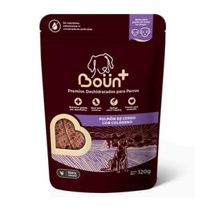 Boün+ Premio Deshidratado Tipo Jerky para Perro Receta Pulmón de Cerdo con Colágeno, 120 g Boün+ Premio Deshidratado Tipo Jerky para Perro Receta Pulmón de Cerdo con Colágeno, 120 g