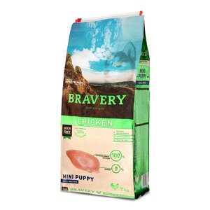 Bravery Alimento Seco Natural Libre de Granos para Cachorro Raza Pequeña Receta Pollo, 7 kg