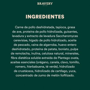 Bravery Alimento Seco Natural Libre de Granos para Cachorro Raza Pequeña Receta Pollo, 7 kg