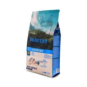 Bravery Alimento Natural Libre de Granos para Perro Adulto Raza Pequeña Receta Arenque, 7 kg