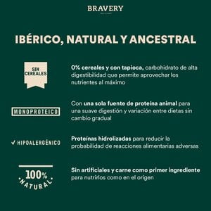 Bravery Alimento Natural Libre de Granos para Perro Adulto Raza Pequeña Receta Arenque, 7 kg