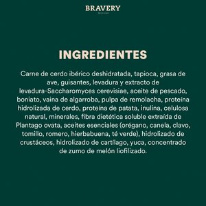 Bravery Alimento Seco Natural Libre de Granos para Perro Adulto Raza Mediana/Grande Receta Cerdo Ibérico, 12 kg