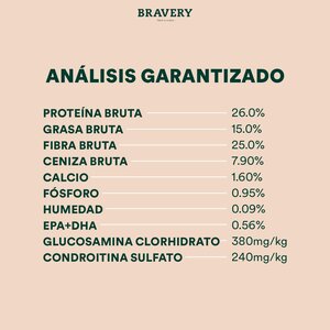Bravery Alimento Natural Libre de Granos para Perro Adulto Raza Mediana/ Grande Receta Arenque, 12 kg