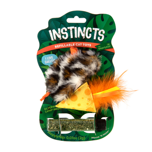 Instincts Set Ratón con Queso más Tubito con Catnip Modelo Mouse ‘N Mate para Gato, Unitalla