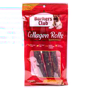 Barkers Club Premios de Colágeno en Forma de Rollo Grande con Carne de Res y Viril para Perro, 3 Piezas Barkers Club Premios de Colágeno en Forma de Rollo Grande con Carne de Res y Viril para Perro, 3 Piezas