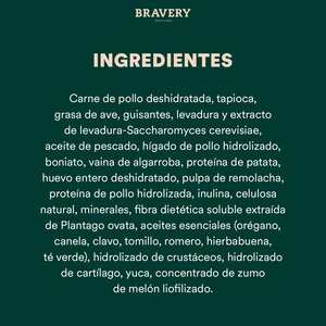 Bravery Alimento Seco Natural Libre de Granos para Perro Adulto Raza Pequeña Receta Pollo, 7 kg