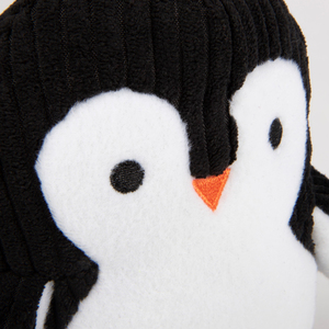 Trusty Pup Strong 'N Silent Pingüino de Peluche con Squeaker Ultrasónico para Perro, Mediano