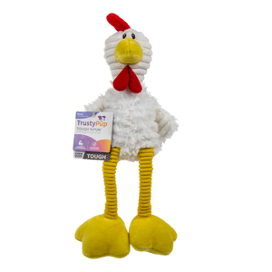 Trusty Pup Tough 'N Fun Gallina de Peluche Resistente para Perro, Grande