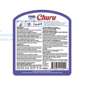 Inaba Churu Bote de Premios Cremosos Naturales para Gato Todas las Etapas de Vida Recetas Varias de Atún, 50 Sticks