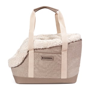 Sherpa Transportadora de Tela Abierta con Forro de Felpa Tote Luxe para Perro y Gato Color Beige, Mediana Sherpa Transportadora de Tela Abierta con Forro de Felpa Tote Luxe para Perro y Gato Color Beige, Mediana