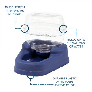 Bergan Llc Petite Gourmet Bebedero Azul de Gravedad para Perro y Gato, 5.6 L