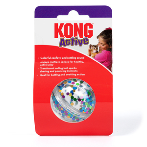 Kong Active Pelota Transparente con Confeti en el Interior para Gato, Unitalla