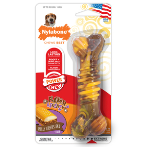 Nylabone Power Chew Juguete Masticable Diseño Hueso Sabor Cheesesteak para Perro, Mediano Nylabone Power Chew Juguete Masticable Diseño Hueso Sabor Cheesesteak para Perro, Mediano