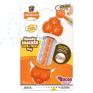 Nylabone Strong Chew Juguete Masticable Diseño Hueso Rellenable de Premios Sabor Tocino para Perro, Mediano Nylabone Strong Chew Juguete Masticable Diseño Hueso Rellenable de Premios Sabor Tocino para Perro, Mediano
