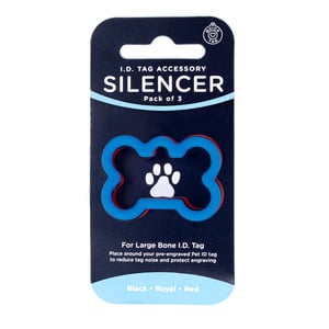 Quick Tag Set de 3 Silenciadores para Placa de Identificación con Forma de Hueso, Grande Quick Tag Set de 3 Silenciadores para Placa de Identificación con Forma de Hueso, Grande