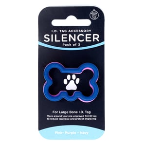 Quick Tag Set de 3 Silenciadores para Placa de Identificación con Forma de Hueso, Grande Quick Tag Set de 3 Silenciadores para Placa de Identificación con Forma de Hueso, Grande